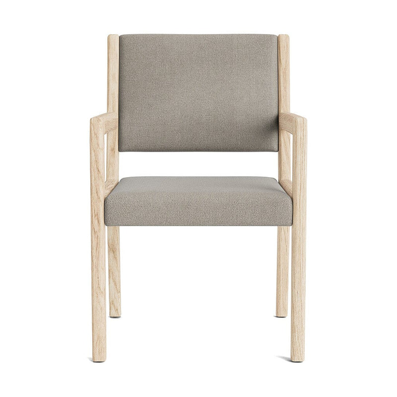 Jasmi Dining Arm Chair in Natural Latex - Linen Dining Chairs Medley White Oak Stonecrop Flax 