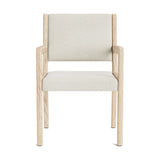 Jasmi Dining Arm Chair in Natural Latex - Linen Dining Chairs Medley White Oak Stonecrop Oyster 