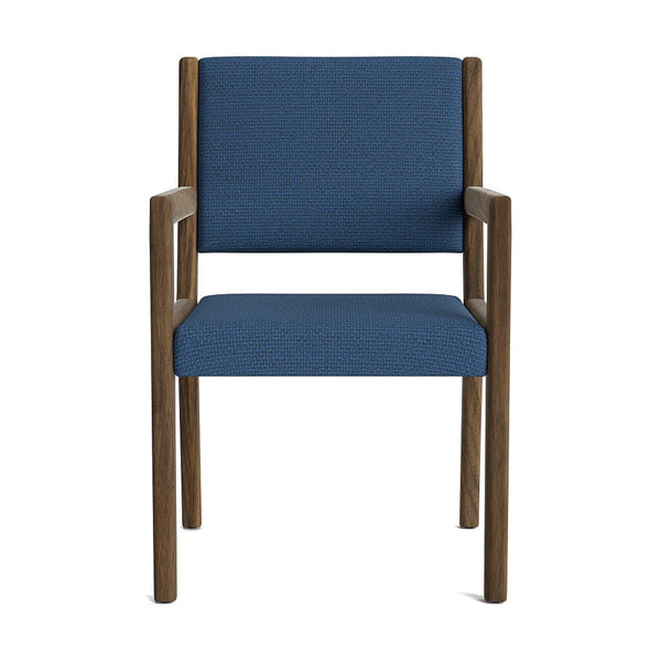 Jasmi Dining Arm Chair in Natural Latex - Recycled Polyester Dining Chairs Medley Walnut Alpine French Blue 