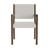 Jasmi Dining Arm Chair in Natural Latex - Recycled Polyester Dining Chairs Medley Walnut Poplar Bouclé Vanilla 