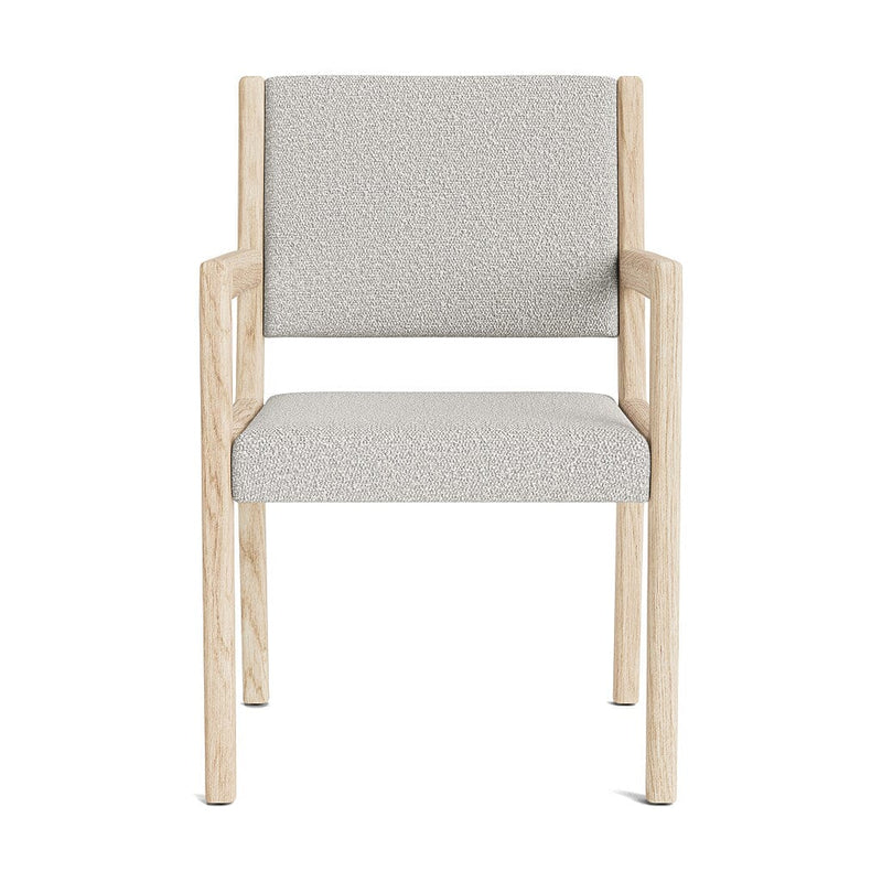 Jasmi Dining Arm Chair in Natural Latex - Recycled Polyester Dining Chairs Medley White Oak Poplar Bouclé Vanilla 