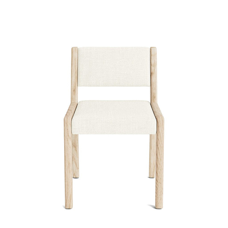 Jasmi Dining Chair in Natural Latex - Cotton Dining Chairs Medley White Oak Larkspur Pearl Short Back