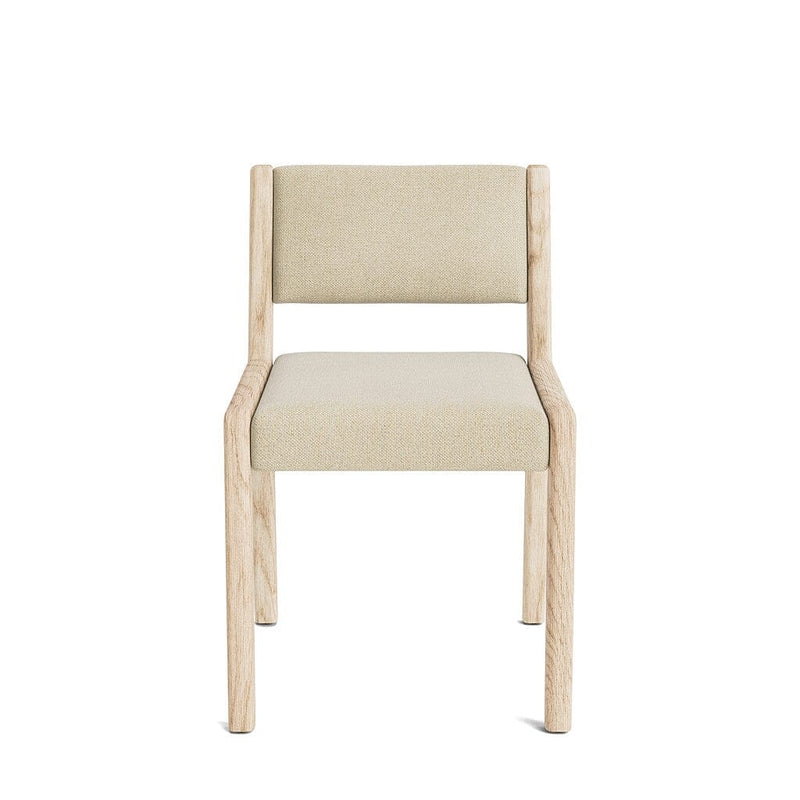 Jasmi Dining Chair in Natural Latex - Cotton Dining Chairs Medley White Oak Meadow Pebble Short Back