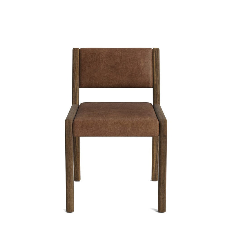 Jasmi Dining Chair in Natural Latex - Leather Dining Chairs Medley Walnut Palomar Saddle Short Back