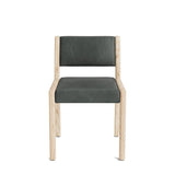 Jasmi Dining Chair in Natural Latex - Leather Dining Chairs Medley White Oak Bodie Pewter Short Back