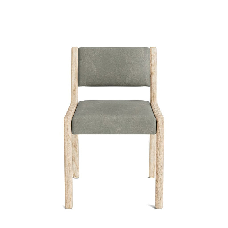 Jasmi Dining Chair in Natural Latex - Leather Dining Chairs Medley White Oak Bodie Smoke Short Back