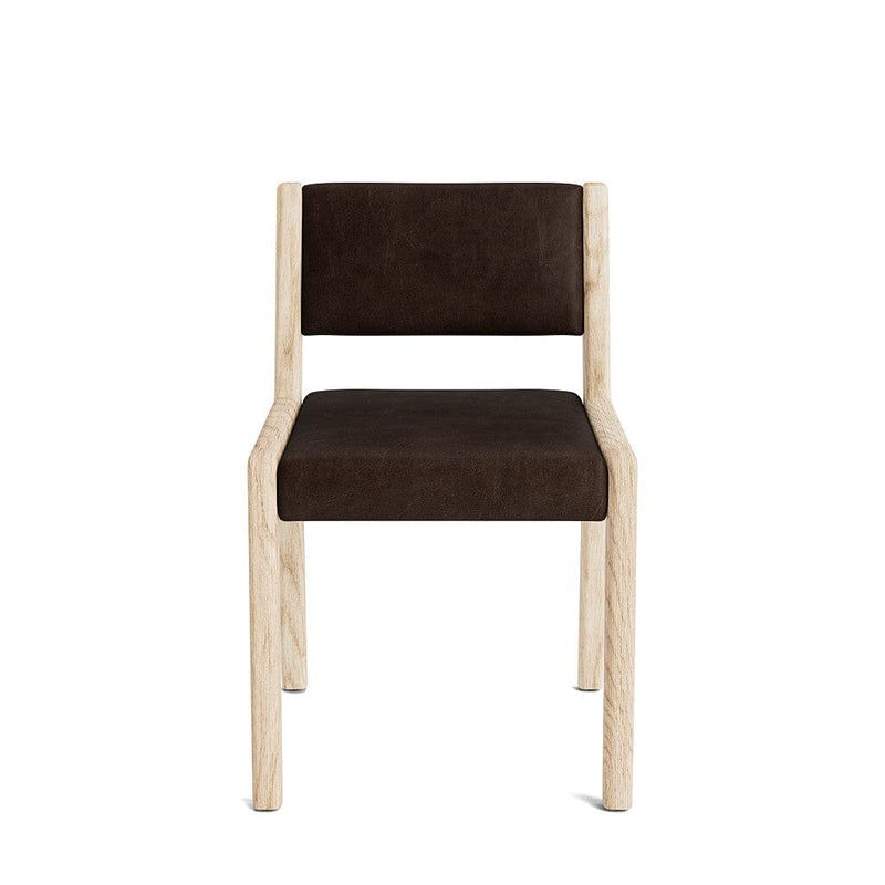 Jasmi Dining Chair in Natural Latex - Leather Dining Chairs Medley White Oak Palomar Molasses Short Back