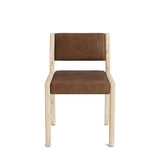 Jasmi Dining Chair in Natural Latex - Leather Dining Chairs Medley White Oak Palomar Saddle Short Back