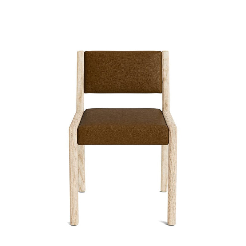 Jasmi Dining Chair in Natural Latex - Leather Dining Chairs Medley White Oak Tomo Chestnut Short Back