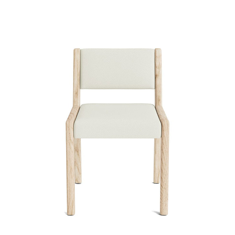 Jasmi Dining Chair in Natural Latex - Leather Dining Chairs Medley White Oak Tomo Cream Short Back