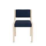 Jasmi Dining Chair in Natural Latex - Linen Dining Chairs Medley Maple Juneberry Indigo Short Back