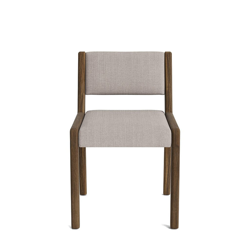 Jasmi Dining Chair in Natural Latex - Linen Dining Chairs Medley Walnut Juneberry Cobblestone Short Back