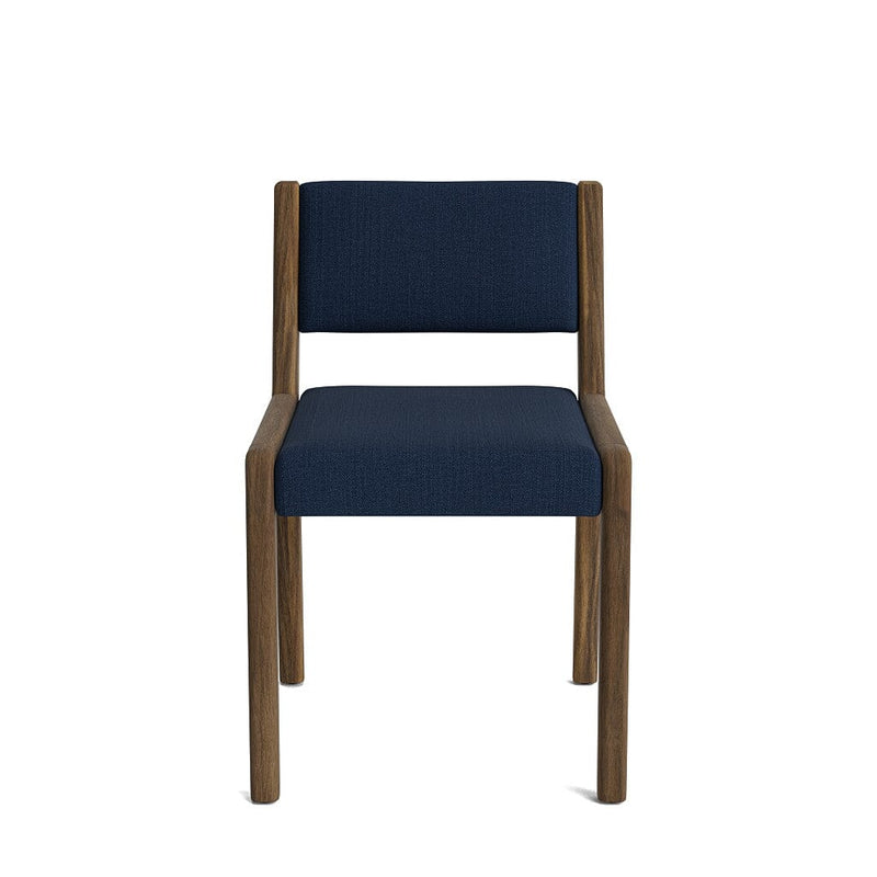 Jasmi Dining Chair in Natural Latex - Linen Dining Chairs Medley Walnut Juneberry Indigo Short Back