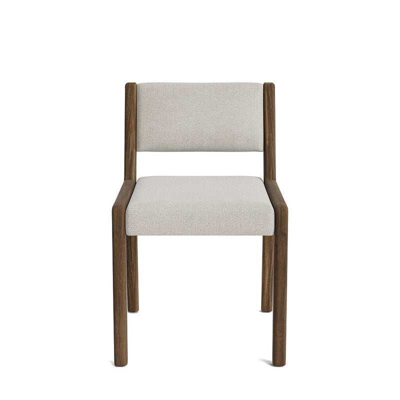 Jasmi Dining Chair in Natural Latex - Linen Dining Chairs Medley Walnut Stonecrop Natural Short Back