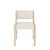 Jasmi Dining Chair in Natural Latex - Linen Dining Chairs Medley White Oak Juneberry Porridge Short Back