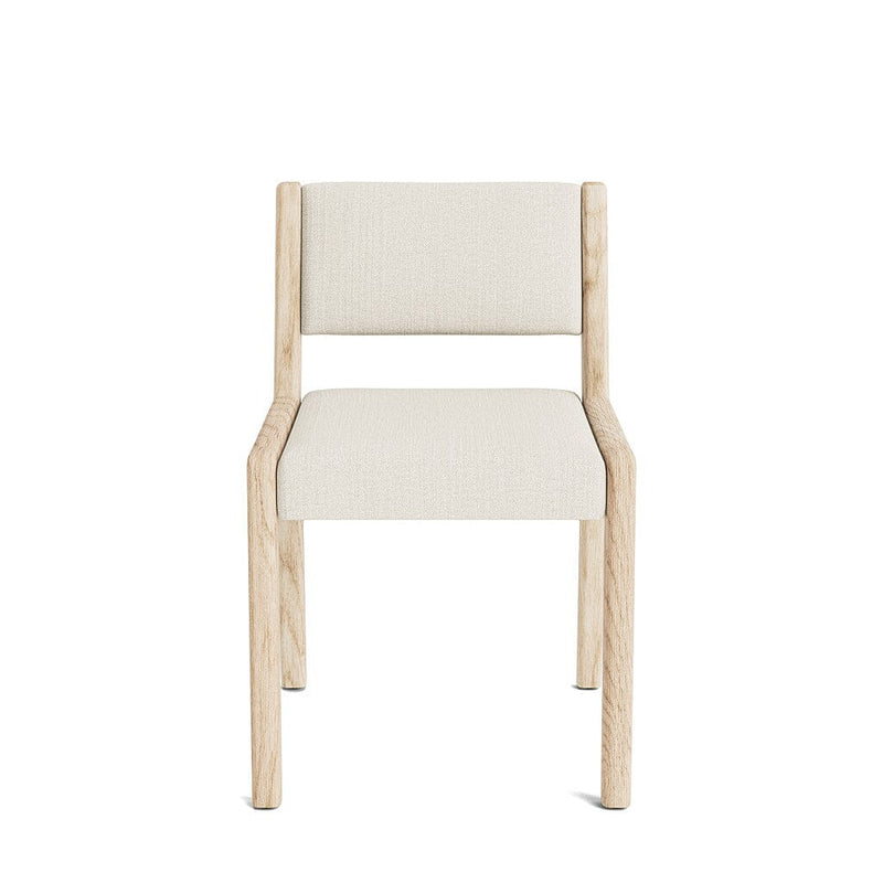 Jasmi Dining Chair in Natural Latex - Linen Dining Chairs Medley White Oak Juneberry Porridge Short Back