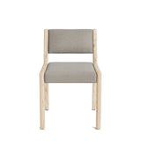 Jasmi Dining Chair in Natural Latex - Linen Dining Chairs Medley White Oak Stonecrop Flax Short Back