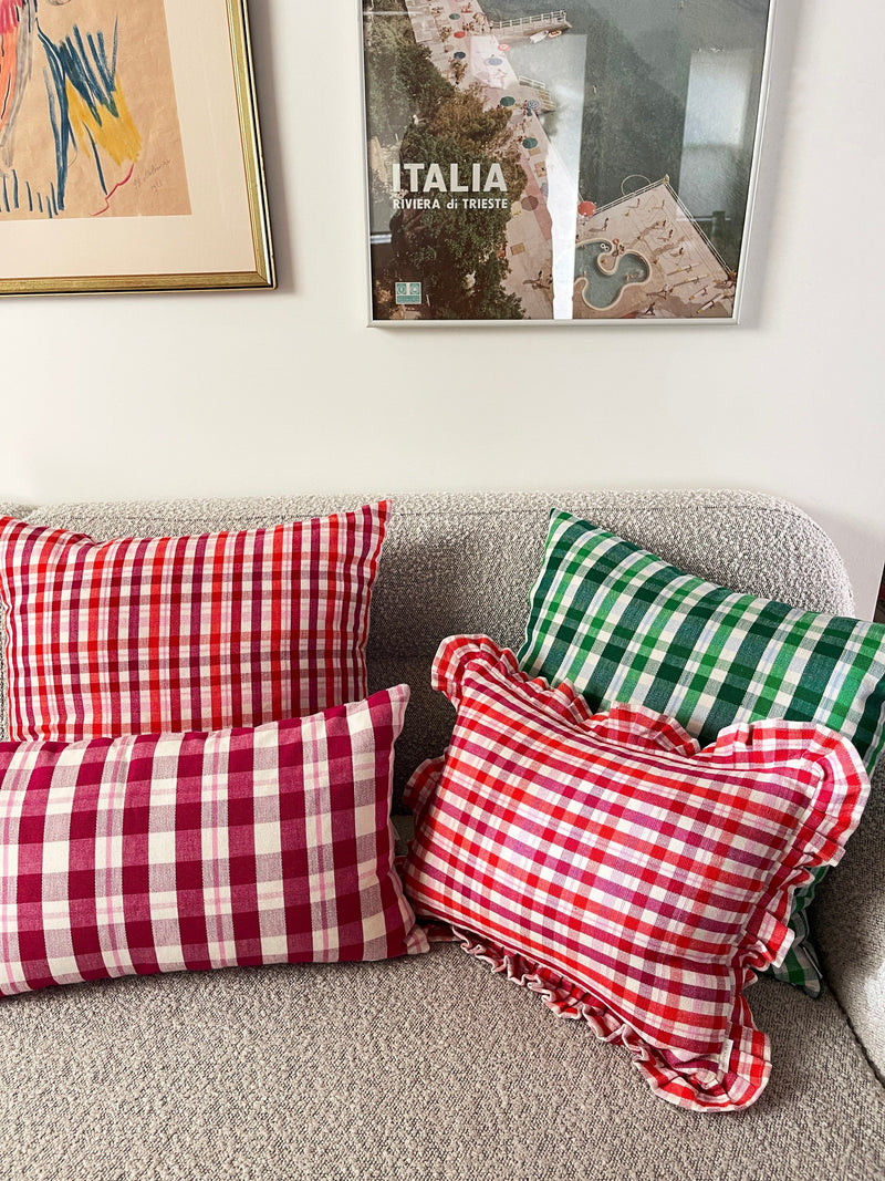 Josefina Ruffle Plaid Pillow Throw Pillows Archive New York 