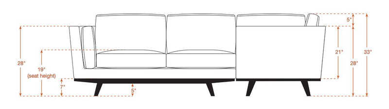 Kirnik Corner Sectional in Natural Latex - Cotton