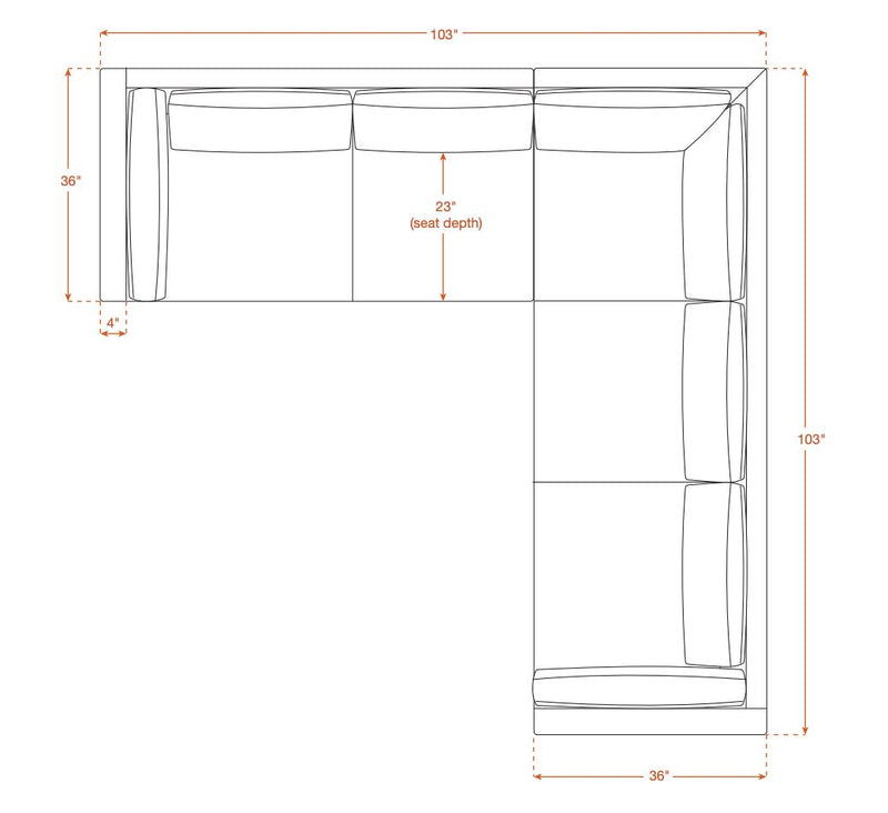 Kirnik Corner Sectional in Natural Latex - Cotton