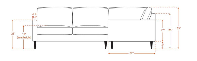 Lala Corner Sectional in Natural Latex - Cotton