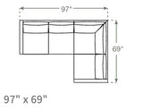 Lala Corner Sectional in Natural Latex - Cotton