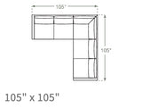 Lala Corner Sectional in Natural Latex - Linen