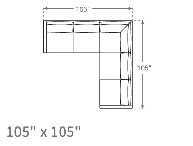 Lala Corner Sectional in Natural Latex - Linen