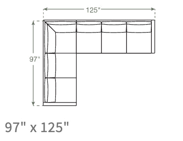 Lala Corner Sectional in Natural Latex - Linen