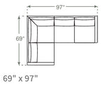 Lala Corner Sectional in Natural Latex - Linen