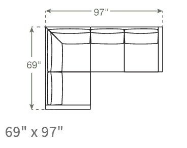 Lala Corner Sectional in Natural Latex - Linen