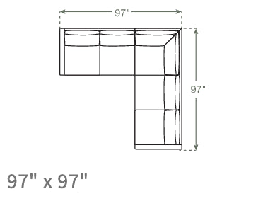 Lala Corner Sectional in Natural Latex - Linen