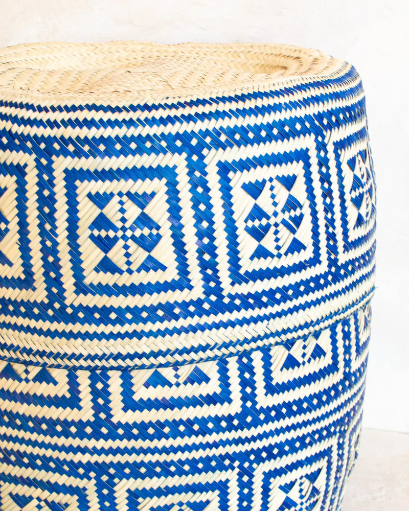 Large Oaxacan Woven Lidded Basket