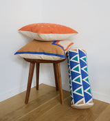 Leah Singh MAYA TRIANGLES BOLSTER - BLUES Pillow Leah Singh 