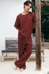 Men's Leo Linen Short Sleeve Pajama Set