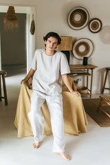 Men's Leo Linen Short Sleeve Pajama Set