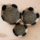 LIKHÂ Black and White Abaca Fruit Basket - Tabletop Basket, set of 3 | LIKHÂ LIKHÂ 