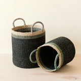 Black Floor Basket with Handles