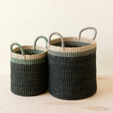 Black Floor Basket with Handles