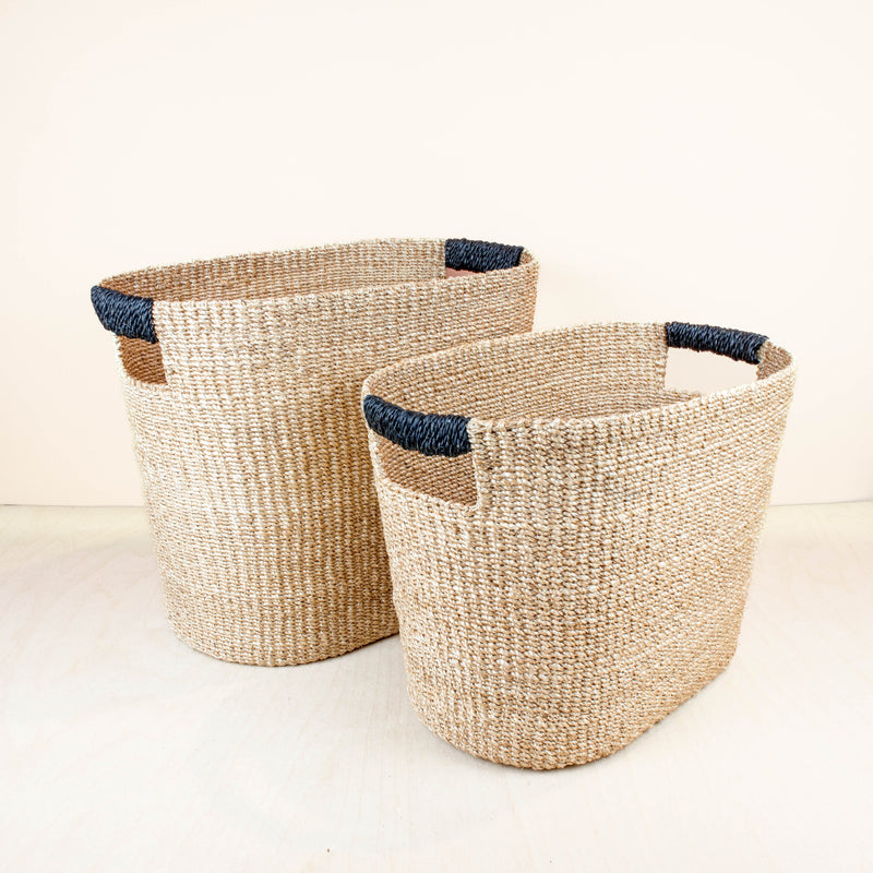 LIKHÂ Black Medium Oval Storage Basket - Weave Baskets | LIKHA Baskets LIKHÂ 