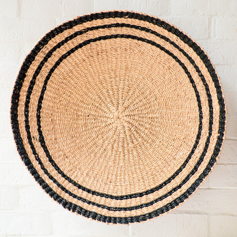 LIKHÂ Natural + Black Wall Baskets, Large - Woven Wall Baskets | LIKHÂ Wall Baskets LIKHÂ 