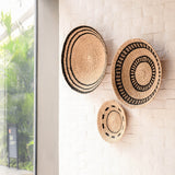 LIKHÂ Natural + Black Wall Baskets, Large - Woven Wall Baskets | LIKHÂ Wall Baskets LIKHÂ 