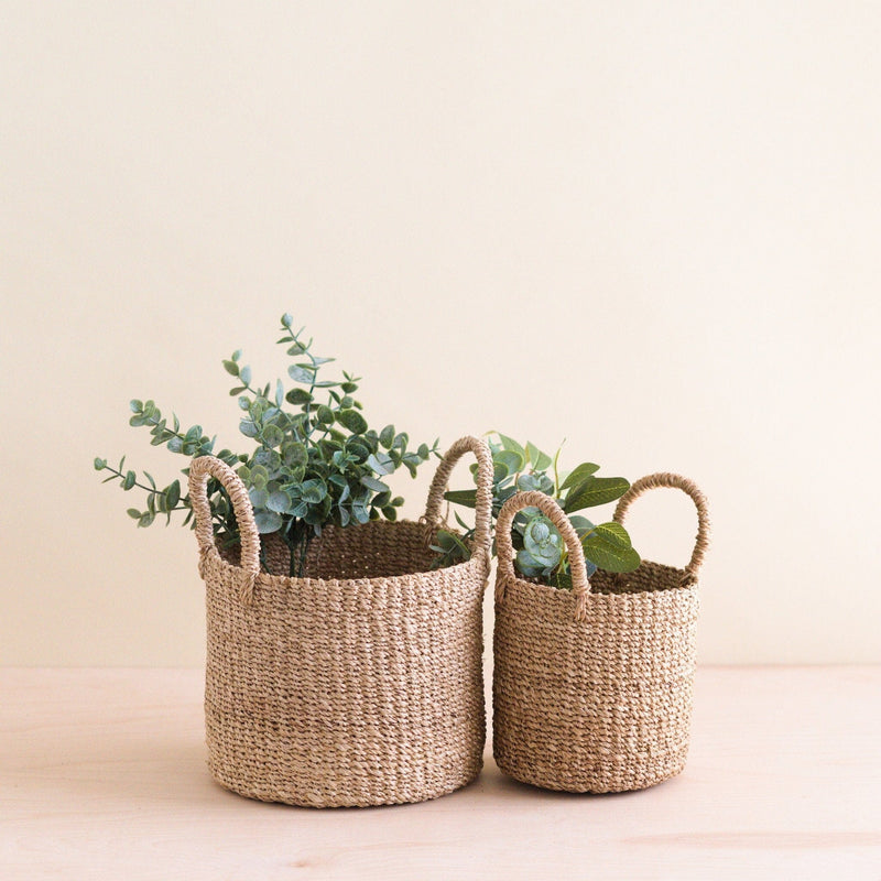 LIKHÂ Natural Tabletop Mini Basket with Handle Set of 2 - Weave Baskets | LIKHÂ Baskets LIKHÂ 