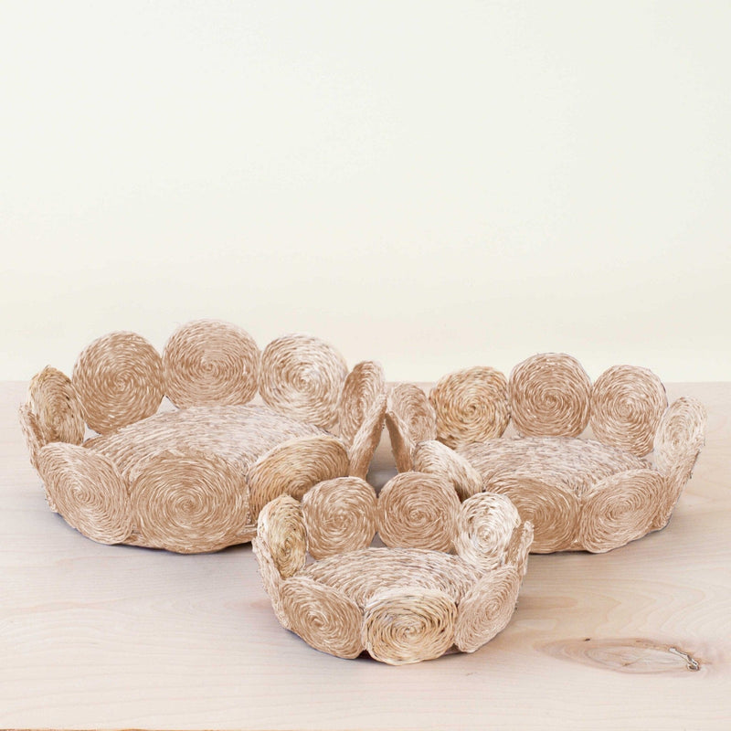 LIKHÂ Natural Woven Fruit Basket - Storage Basket, set of 3 | LIKHÂ Baskets LIKHÂ 