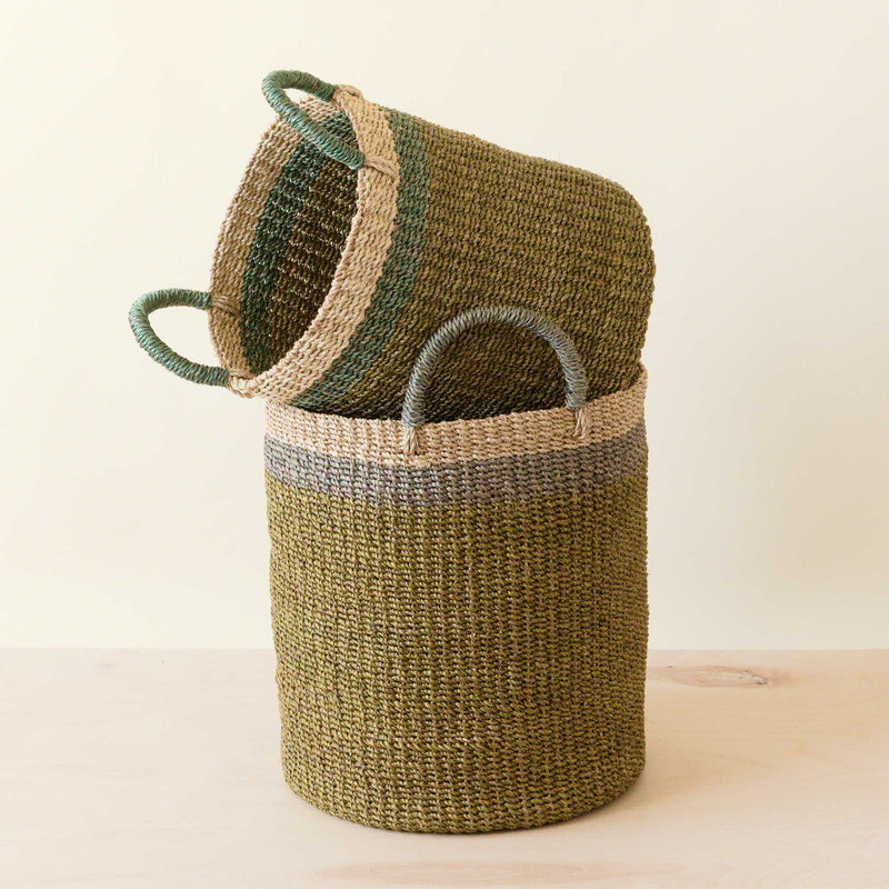 LIKHÂ Olive Baskets with Handle, set of 2 - Natural Baskets | LIKHÂ LIKHÂ 