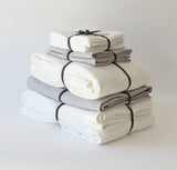 Linen Bedding Makeover Set Sheet Sets Rough Linen Off-White (Light Gray Sheet and Pillow Slips) Queen Zippers