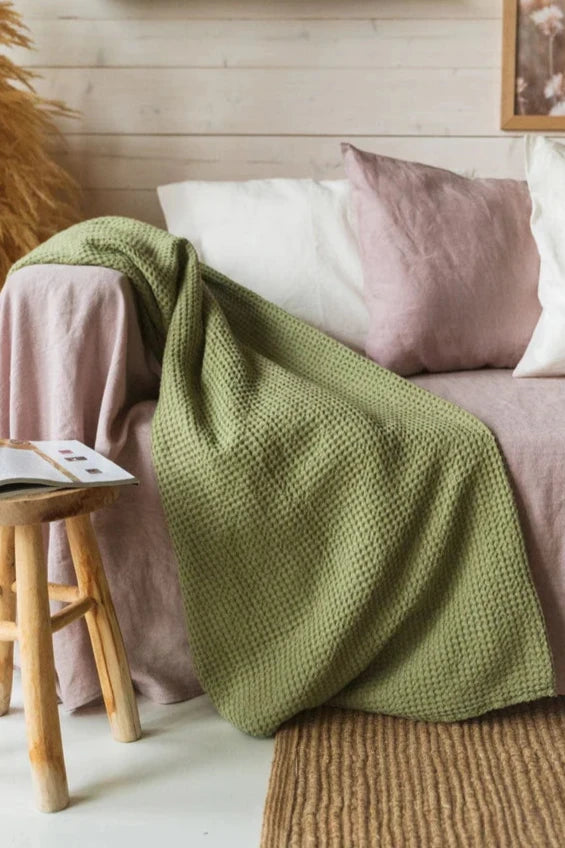 Linen Waffle Blanket