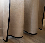 Smooth Bordered Midweight Linen Curtain