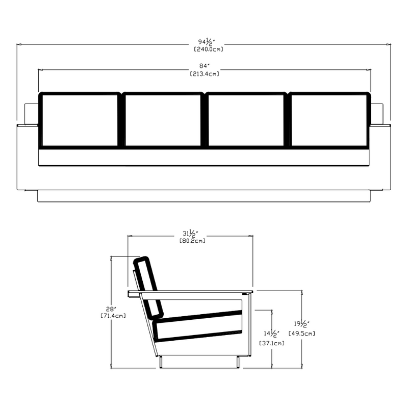 Nisswa Recycled Outdoor Sofa 96