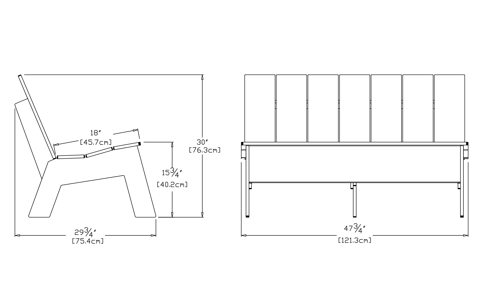 Picket Recycled Outdoor Bench | Made Trade